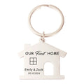 Our First Home Engraved Nameplate Keychain - Abrahamallen