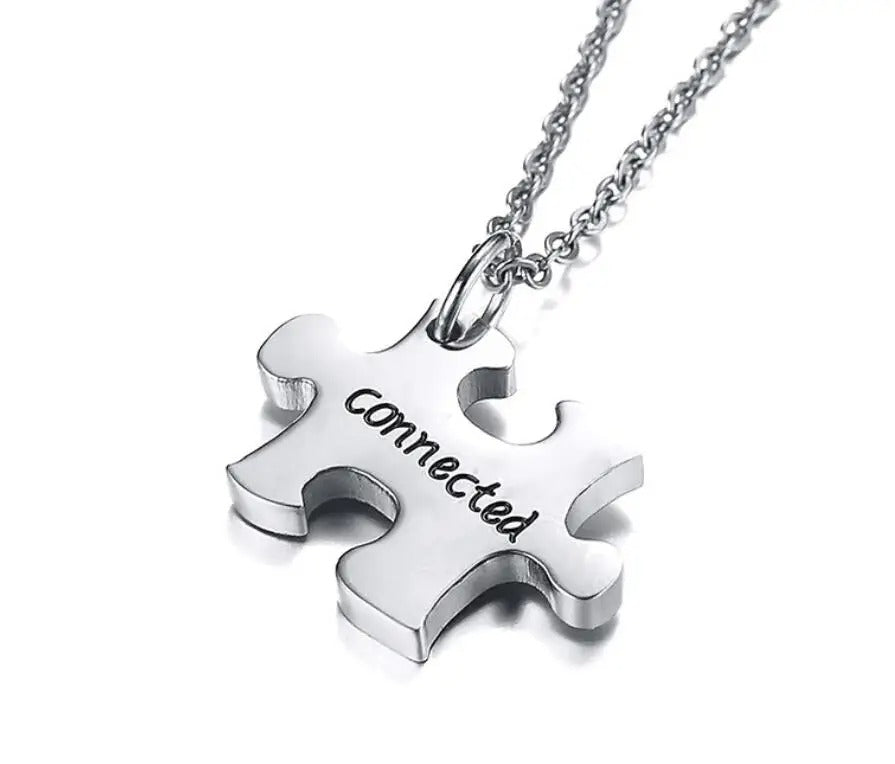 Personalized 2-3 Puzzle Message Engraveable Necklace - Abrahamallen