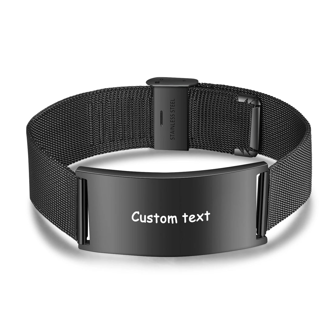 Personalized Engravable Black Stainless Steel Bracelets - Abrahamallen