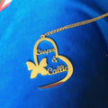 Customised Double Name Couple's Butterfly Pendant Necklace - Abrahamallen