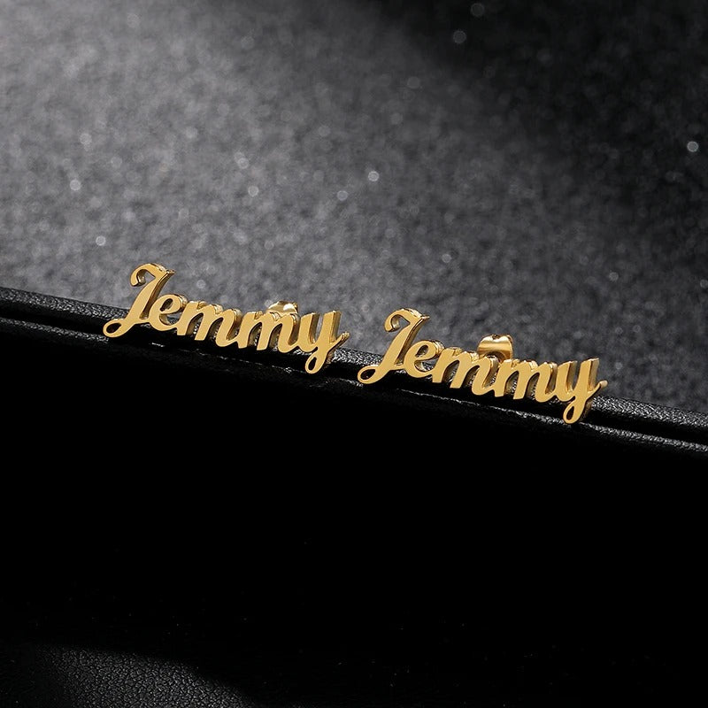 Personalized Nameplate Stud Earrings - Abrahamallen