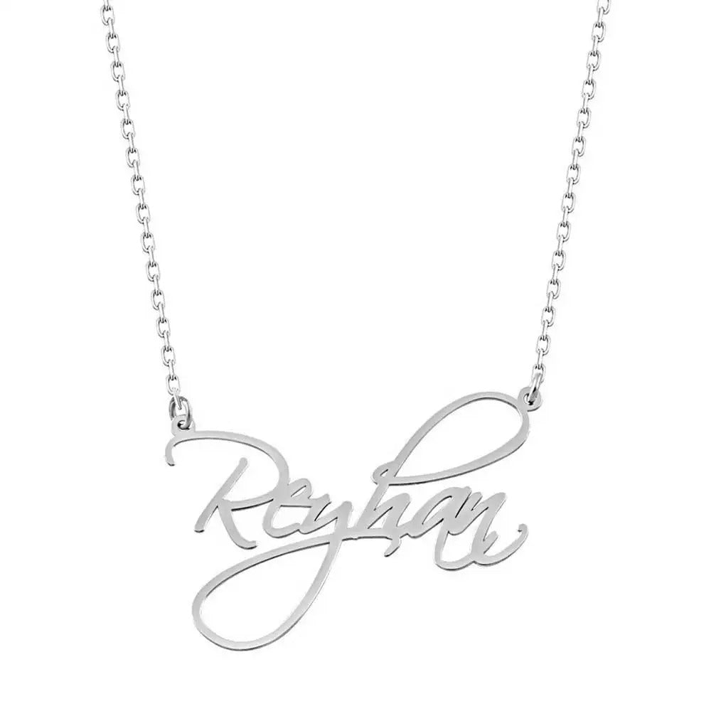 Personalized Curvise Letters Initial Pendant Necklace - Abrahamallen