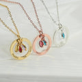 Multiple Birthstone Customized Name Pendant Necklace - Abrahamallen