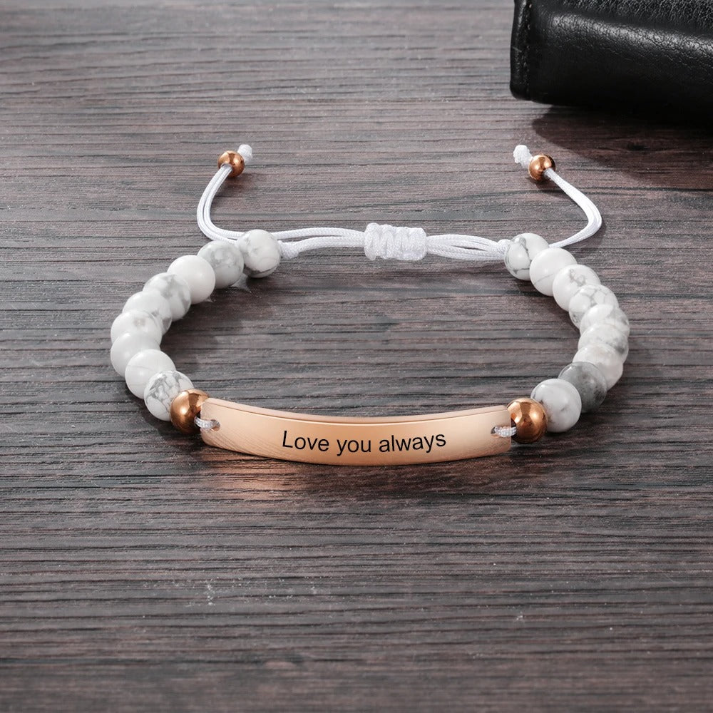 Personalized Engreavable Message Beaded Bracelet - Abrahamallen