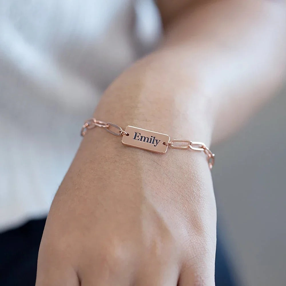 Personalized Engraveable Chain Bracelet - Abrahamallen