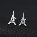 Personalized Eiffel Tower Style Stud Earrings - Abrahamallen