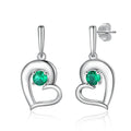 Personalizd Tilted Heart Birthstone Earrings - Abrahamallen