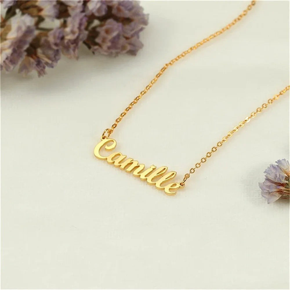 Customized Curvise Letters Initial Pendant Necklace - Abrahamallen