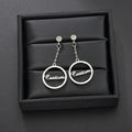 Personalized Dangling Round Hoop Earrings - Abrahamallen