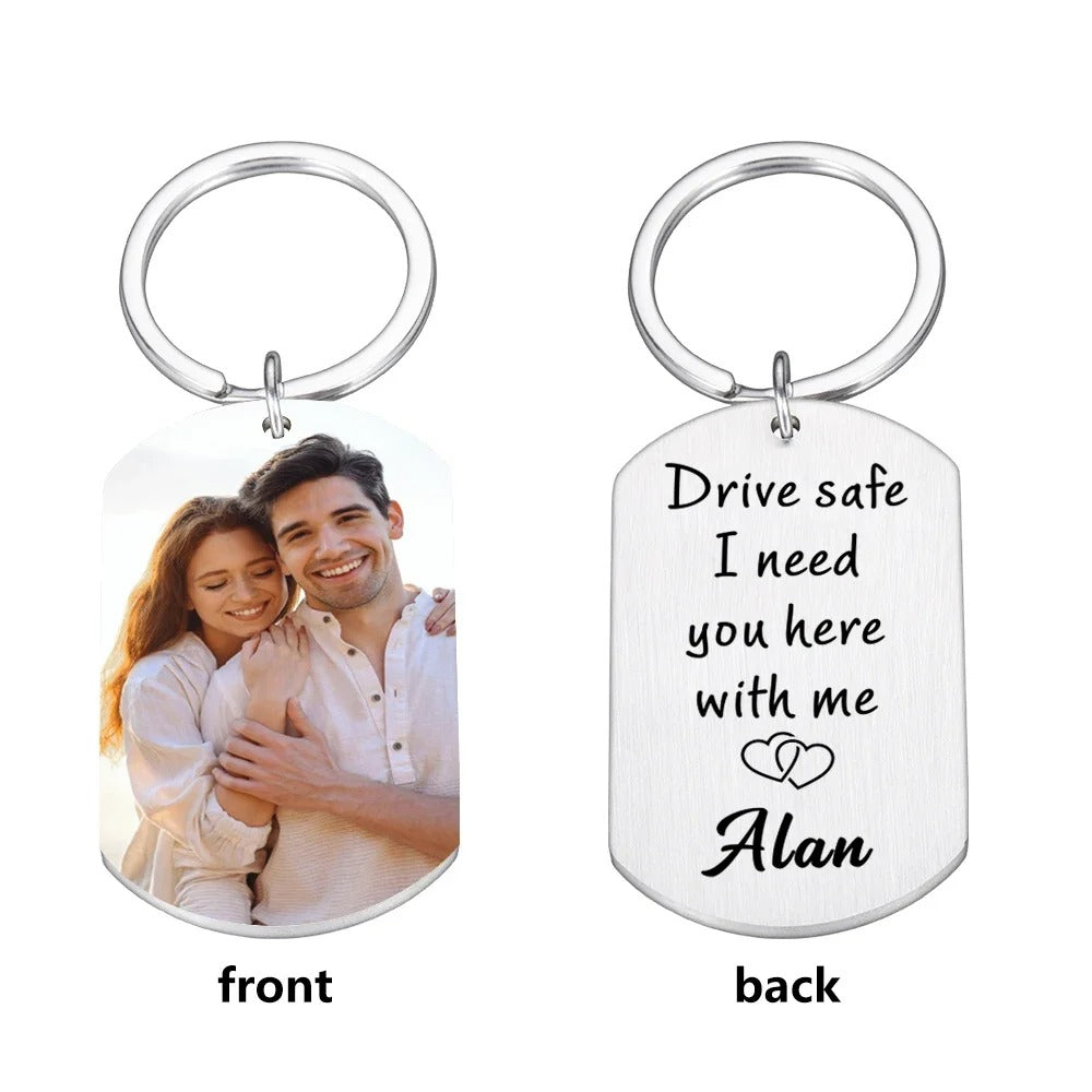 Personalized Photo Inscription and Message Keychains - Abrahamallen