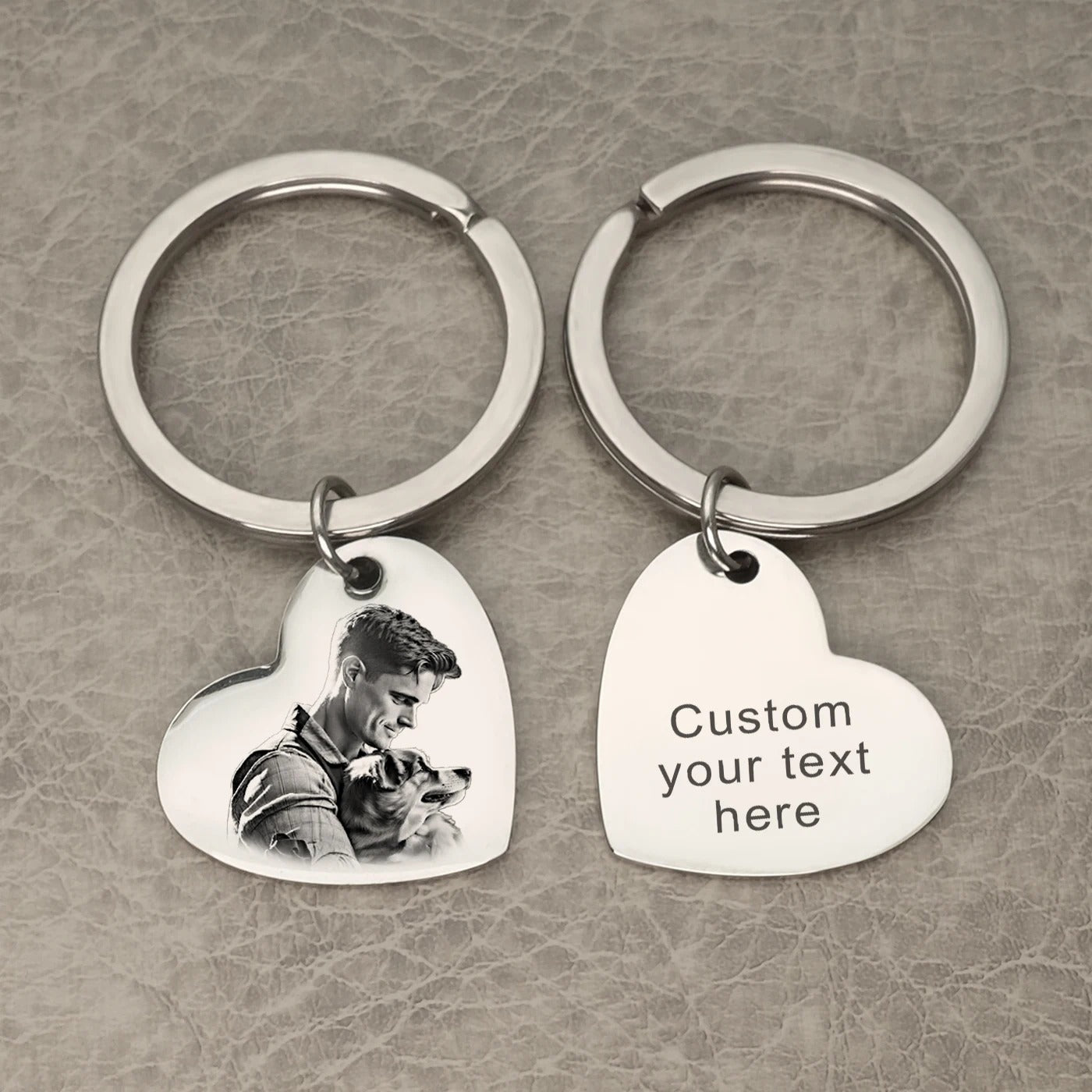 Personalized Engraved Photo and Message Keychain - Abrahamallen