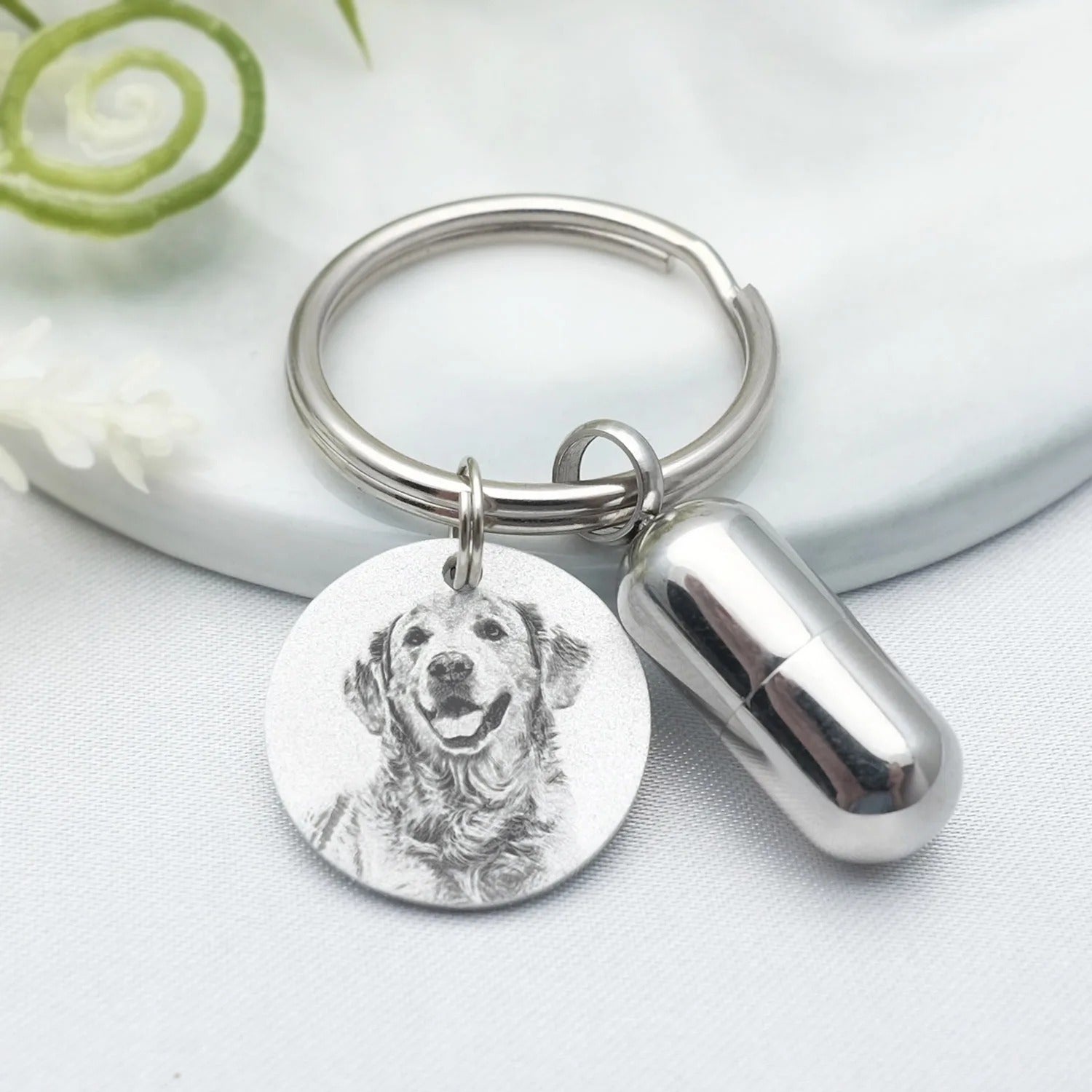 Personalized Engraved Picture and Urn Keychain - Abrahamallen