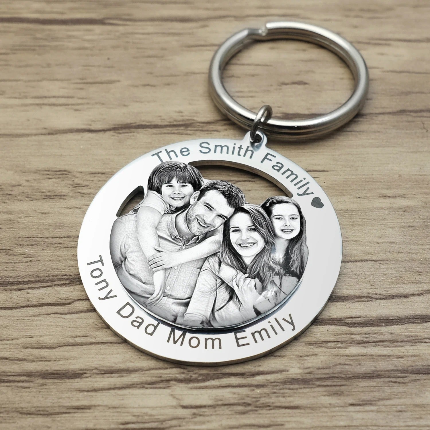 Personalized Hollowed Photo Keychain - Abrahamallen