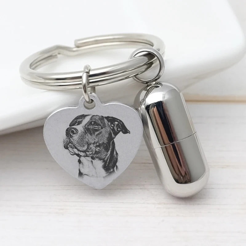 Personalized Engraved Picture and Urn Keychain - Abrahamallen