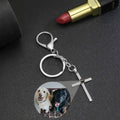 Personalized Projection Cross Keychain - Abrahamallen