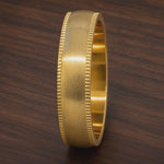 The Pembroke |  Gold Milgrain Titanium Wedding Ring
