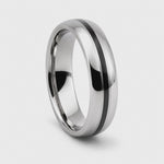 The Meridian ~ Premium Tungsten Wedding Ring with Black Inlay