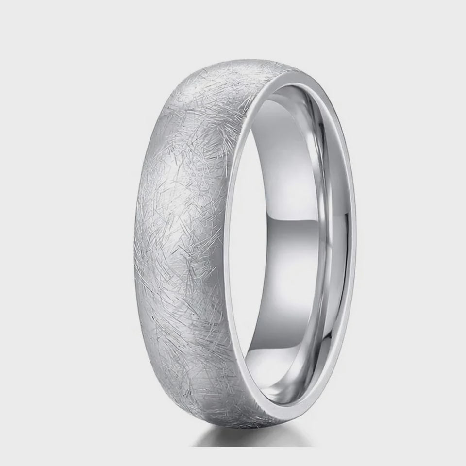 The Ellington Titanium Wedding Band | Frosted Ice Finish | Comfort Fit | 4mm, 6mm