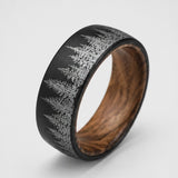 The Forest Forge | Tungsten Natural Wood Interior Wedding Band | 6mm, 8mm