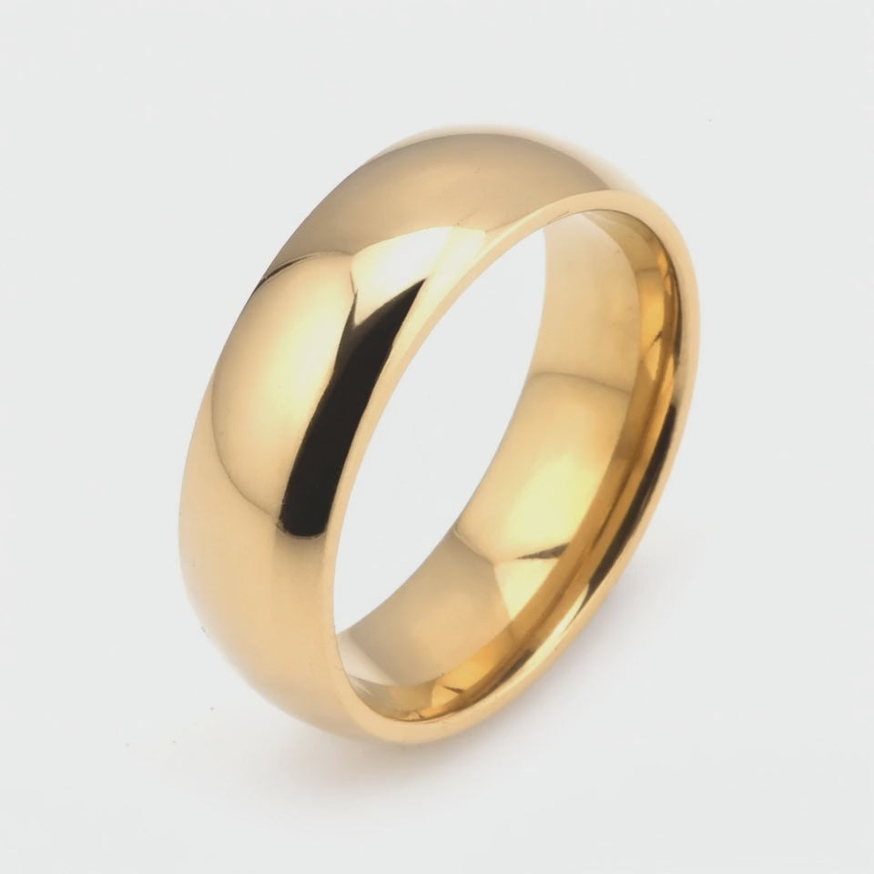 The Gold Noir | Polished Gold Titanium Wedding Band