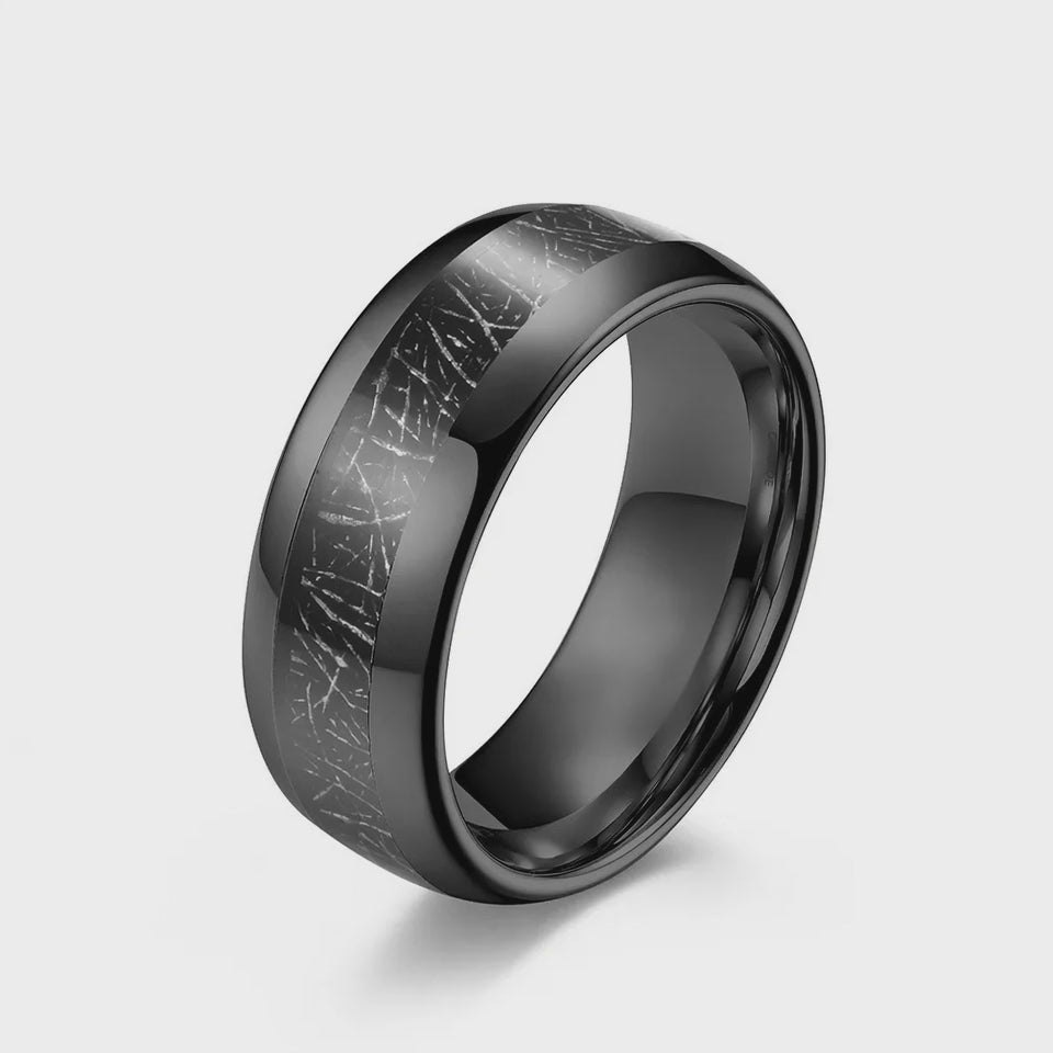 The Titan | Black Domed High-Polish Tungsten Ring | 4mm, 6mm, 8mm