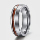 The Hawthorne | Titanium Wedding Band with Nutural Wood Inlay | 6mm, 8mm