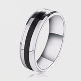 The Fortress |  Black Inlay Tungsten Carbide Ring | 6mm, 8mm