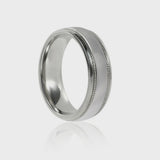 The Whitmore | Titanium Wedding Band with Milgrain Detailing | 6mm