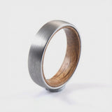 Noble Oak Whiskey Barrel  Wood Ring | Minimalist Men's Tungsten Wedding Band | 6mm, 8mm