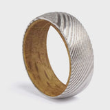 The Founder's Reserve | Genuine Whiskey Barrel Wood Inlay Men's Wedding Band | 6mm, 8mm