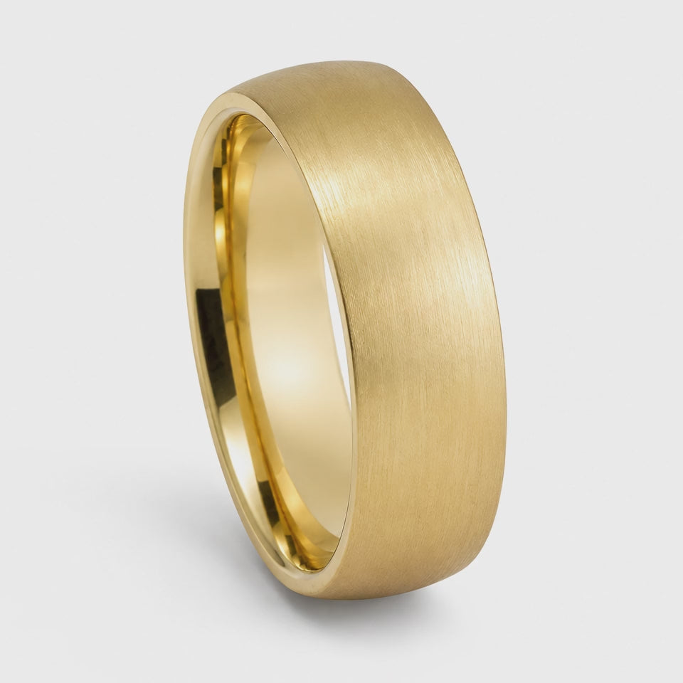 The Windsor | Classic Gold Brushed Titanium Wedding Ring
