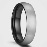 The Sterling | Brushed Titanium Wedding Band with Black Interior | 6mm, 8mm