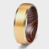 The Speyside | Tungsten Carbide Wedding Band with Whiskey Barrel Wood Interior