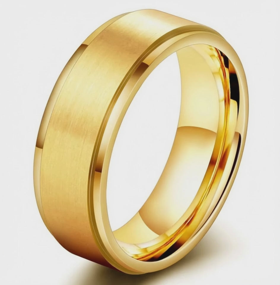 The Legion | Brushed Gold Titanium Wedding Band | 6mm, 8mm