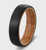 The Cooper Black | Black Tungsten With Natural Wood Interior  | 6mm, 8mm