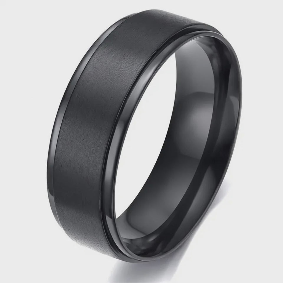 The Blackwell Black Titanium Wedding Band | Brushed Finish |4mm,  6mm & 8mm