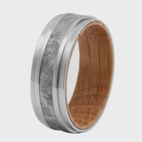 The Legacy | Luxury Meteorite & Whiskey Barrel Ring | 8mm