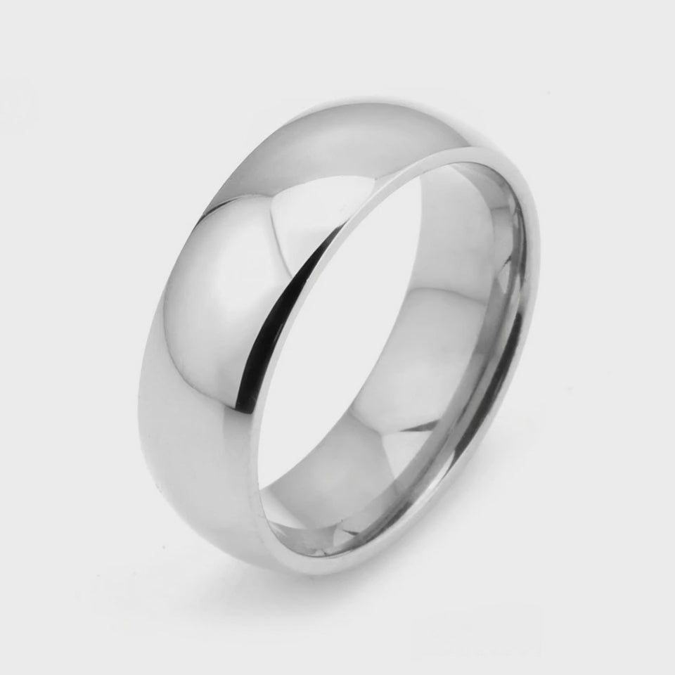 The Silver Noir | Classic High Polished Gold Titanium Wedding Band
