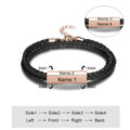 Personalized Stainless Steel Engraveable Name 4 Multilayer Braided Rope Bracelets - Abrahamallen