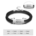 Personalized Stainless Steel Engraveable Name 4 Multilayer Braided Rope Bracelets - Abrahamallen