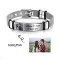 Personalized Engraveable Name Titanium Steel Customized Photo Bracelets - Abrahamallen