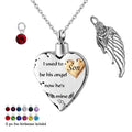 Personalized Cremation Urn with Birthstone and Angel Wing Pendants Necklace - Abrahamallen