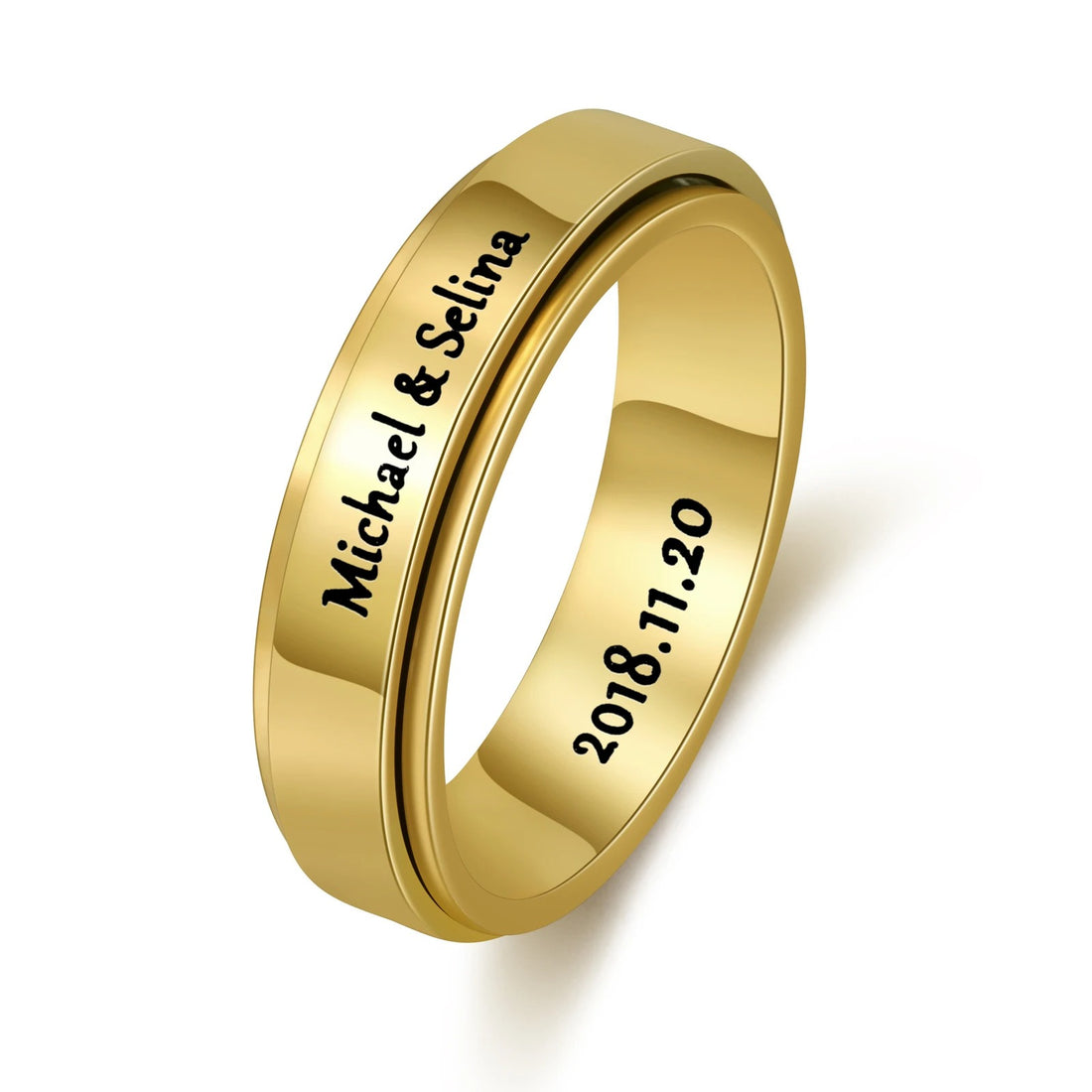 Personalized Inscription Couple's Rings - Abrahamallen