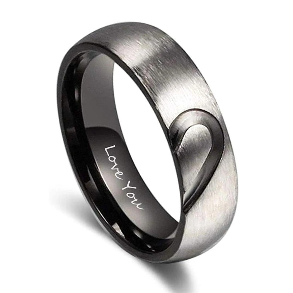 Personalized Inscription Matt-Finish Couple's Rings - Abrahamallen