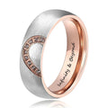 Personalized Inscription Matt-Finish Couple's Rings - Abrahamallen