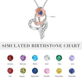 Birthstone Flower Engraveable Name Pendant Necklace - Abrahamallen