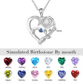 Customized Engraveable 1-4 Name Birthstone Pendant Necklace - Abrahamallen