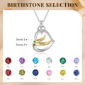 Birthstone Customized Engraveable Name Heart Pendant Necklace - Abrahamallen