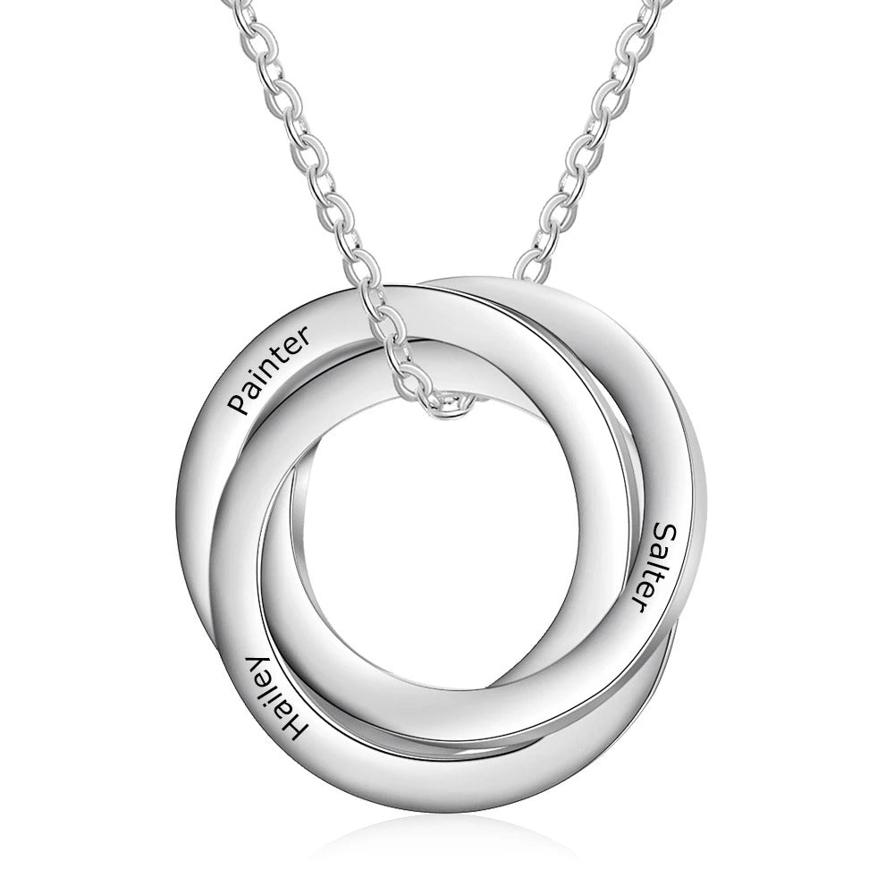 Personalized 2-6 Intertwined Pendants Engraveable Necklace - Abrahamallen