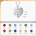 Customized Engraveable 2-3 Names and Birthstone Pendant Necklace - Abrahamallen